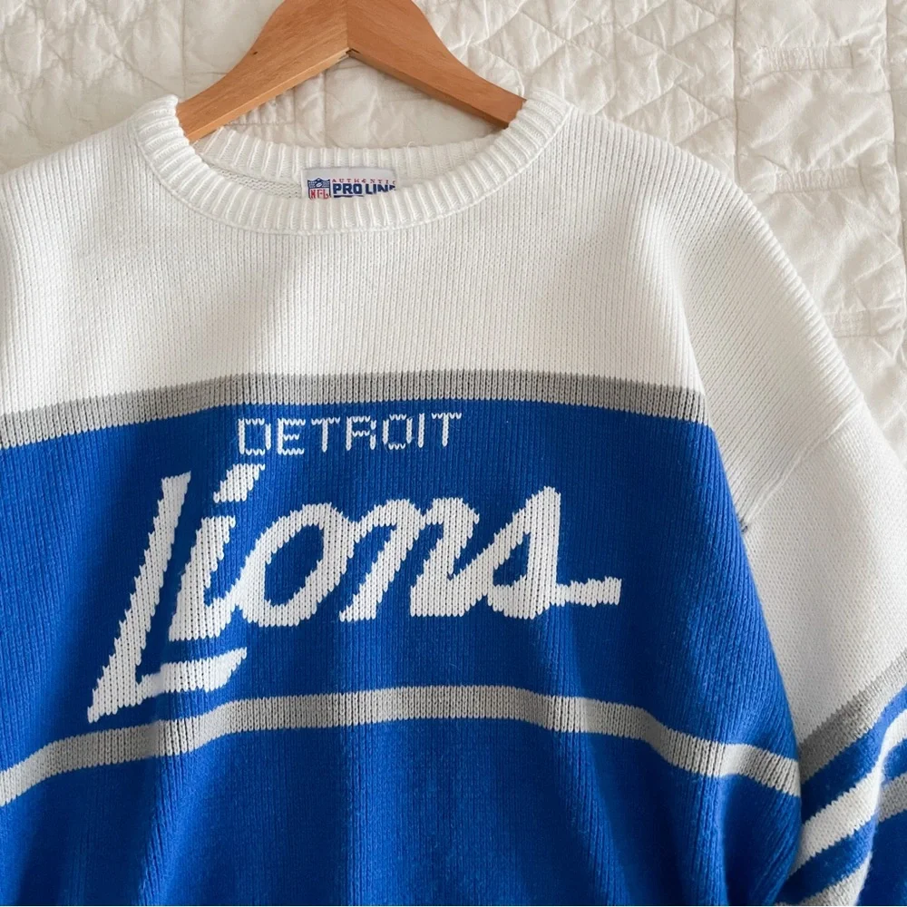 SOLD Vintage 1980s Cliff Engle Detroit Lions Sweater - Picture 2 of 4